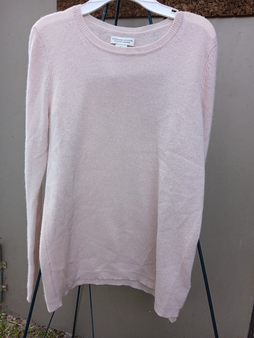Dusty Rose Pink ADRIENNE VITTADINI Small Cashmere Sweater crewneck long sleeves